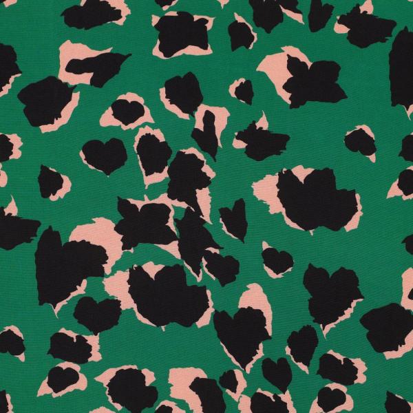 Viskose Leoprint Grün/Schwarz